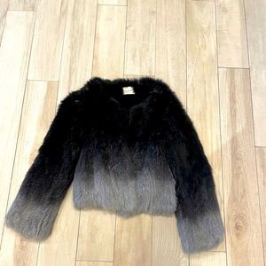 Lightweight real fur Yves Salomon Cardigan/jacket hidden hook closures size 36